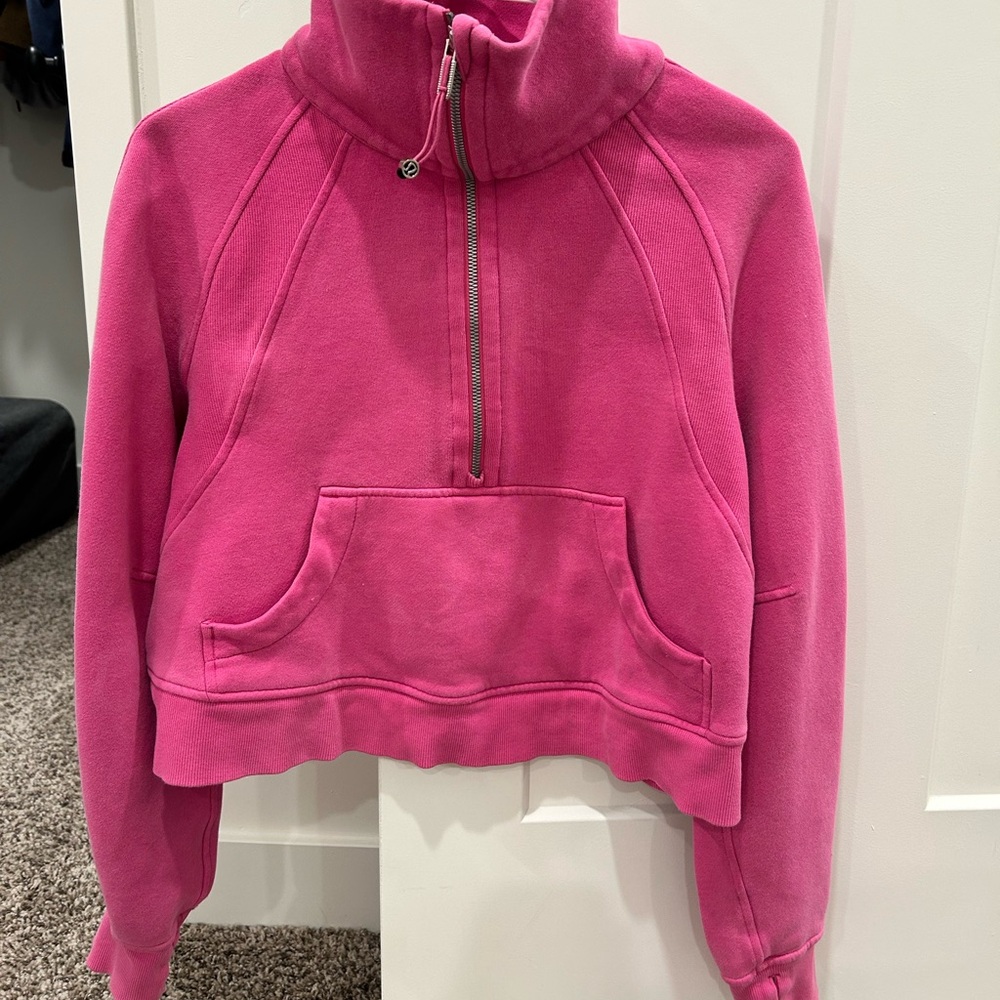 lululemon sonic pink quarter zip